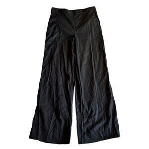 Banana Republic Linen Blend Hayden Wide Leg Pull On Pants, Black, Size M‎